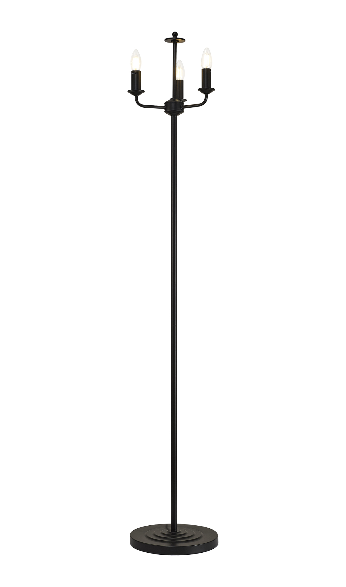 D0689  Banyan Switched Floor Lamp 3 Light Matt Black